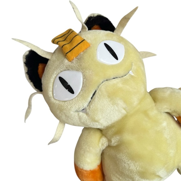 VTG ‘90s Rare Nintendo Official Pokémon Meowth Plush Zipper Backpack - Picture 2 of 7